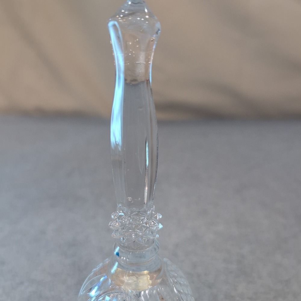 Crystal Glass Dinner Bell Unicorn Etched Handle Clapper Fairy Tale Decor - Picture 4 of 5